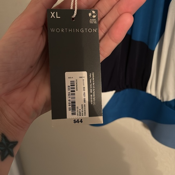 Blue dress shirt made by worthington - Picture 3 of 4